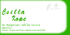 csilla kope business card